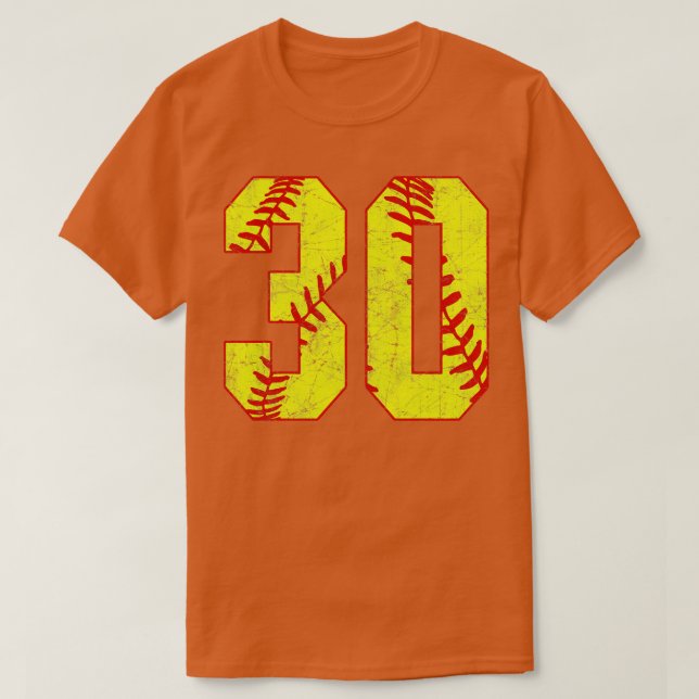 Camiseta Softball Número 30 30 Softball Jersey U (Frente do Design)