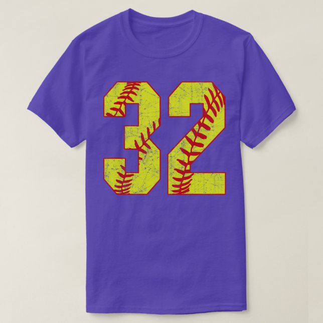Camiseta Softball Número 32 32 Softball Jersey U (Frente do Design)