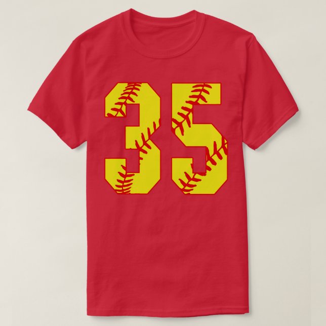 Camiseta Softball Número 35 35 Softball Jersey U (Frente do Design)