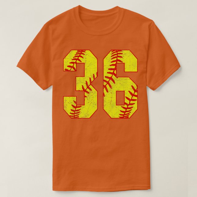 Camiseta Softball Número 36 36 Softball Jersey U (Frente do Design)
