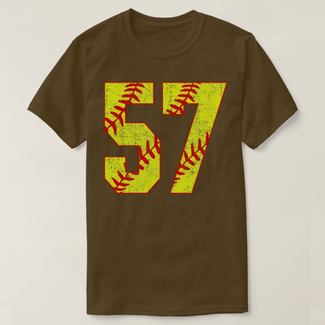 Camiseta Softball Número 57 57 Softball Jersey U (Frente do Design)