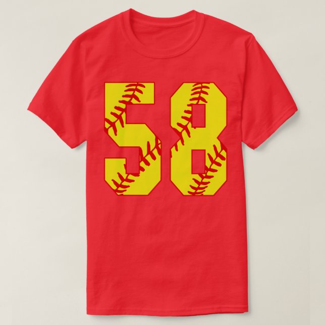 Camiseta Softball Número 58 58 Softball Jersey U (Frente do Design)