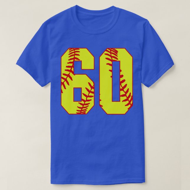 Camiseta Softball Número 60 60 Softball Jersey U (Frente do Design)