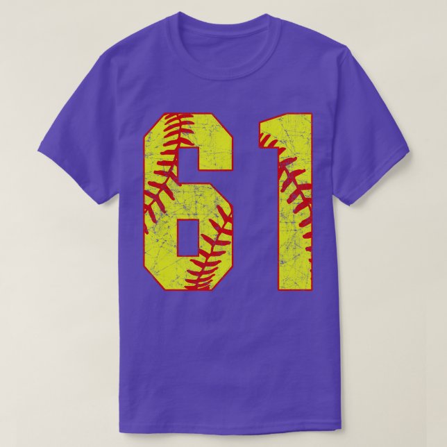 Camiseta Softball Número 61 61 Softball Jersey U (Frente do Design)