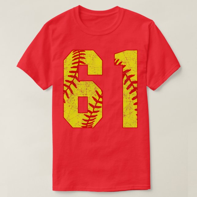 Camiseta Softball Número 61 61 Softball Jersey U (Frente do Design)