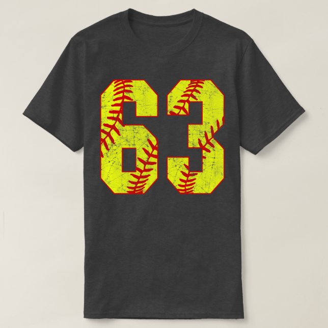 Camiseta Softball Número 63 63 Softball Jersey U (Frente do Design)
