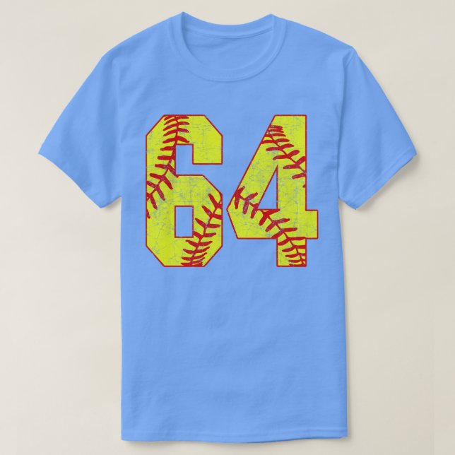 Camiseta Softball Número 64 64 Softball Jersey U (Frente do Design)