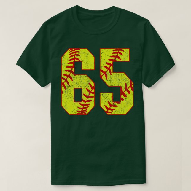 Camiseta Softball Número 65 65 Softball Jersey U (Frente do Design)