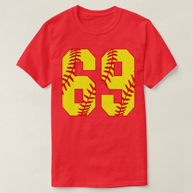 Camiseta Softball Número 69 69 Softball Jersey U (Frente do Design)