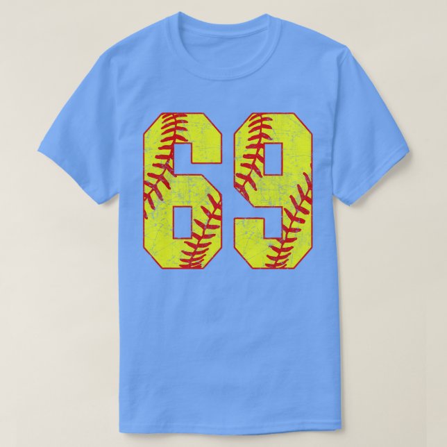 Camiseta Softball Número 69 69 Softball Jersey U (Frente do Design)