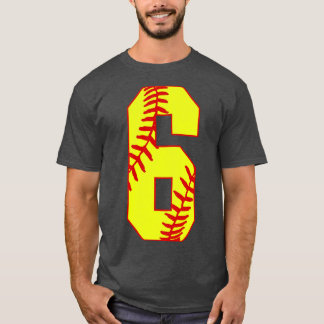 Camiseta Softball Número 6 6 Softball Jersey Uni