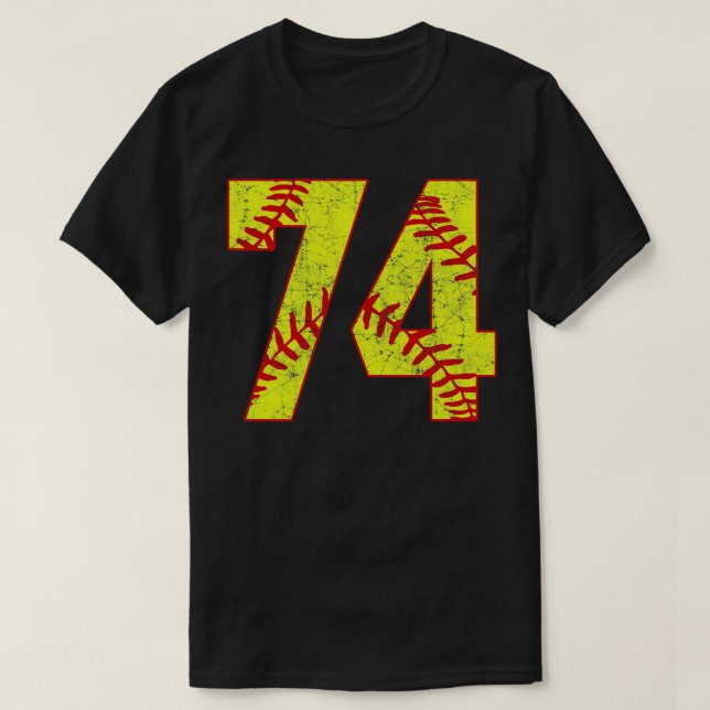 Camiseta Softball Número 74 74 Softball Jersey U (Frente do Design)