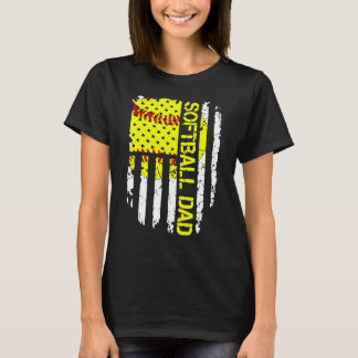Camiseta Softball Pai Americano Flag Vintage