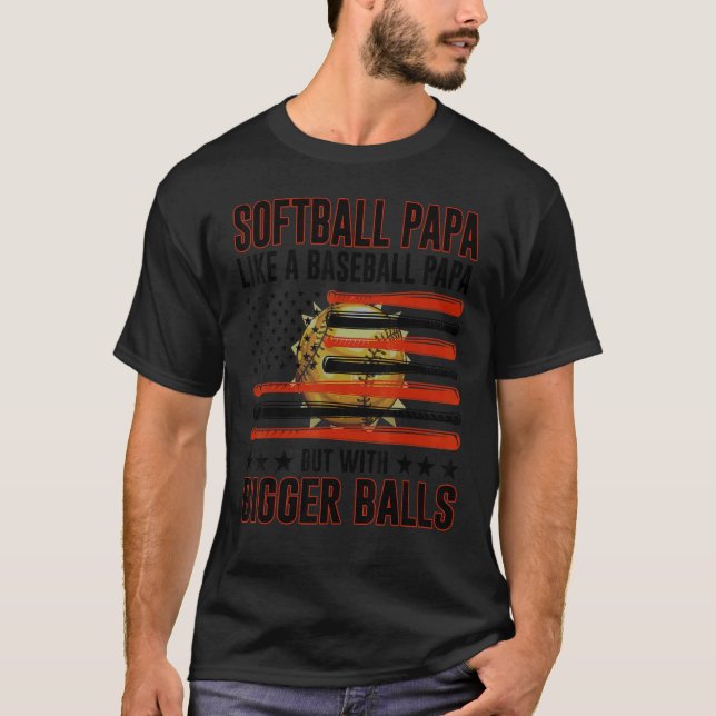 Camiseta Softball Papa Like A Baseball Papa Father's Day (Frente)