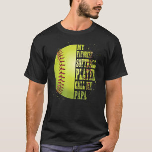 Camiseta Softball Papa Meu Jogador de Softball Favorito Me