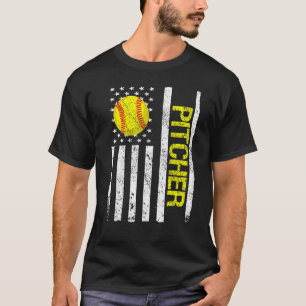 Camiseta Softball Pitcher USA Flag