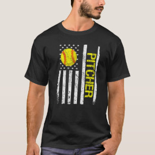 Camiseta Softball Pitcher USA Flag