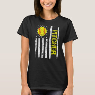Camiseta Softball Pitcher USA Flag