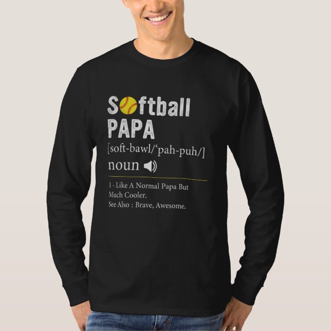 Camiseta Softball Player Sport  Softball Papa Definition (Frente)