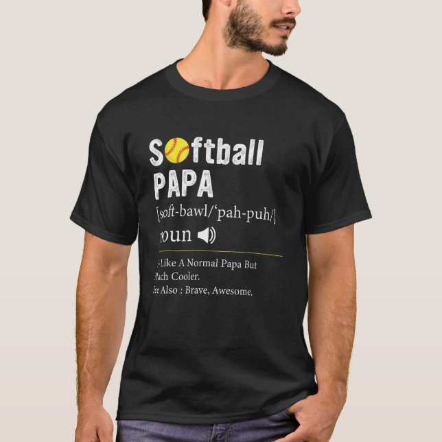 Camiseta Softball Player Sport  Softball Papa Definition (Frente)