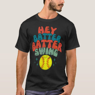 Camiseta Softball Retro Mãe Ei Batedor Swing Softbal