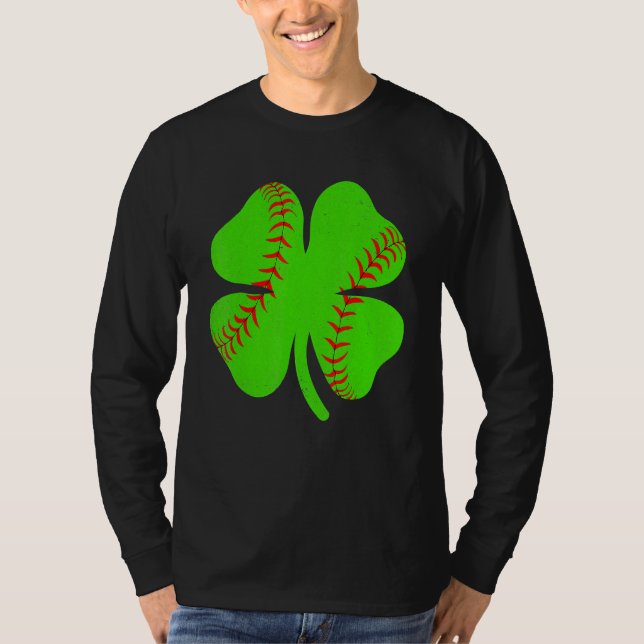 Camiseta Softball Shamrock Lucky Clover Irish St Patrick's  (Frente)