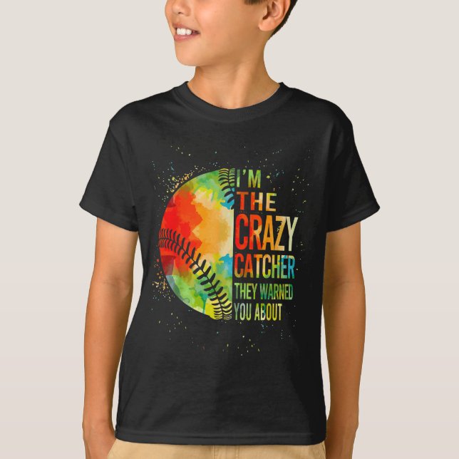 Camiseta Softball-shirt Crazy Catcher Funny Youth Teen Girl (Frente)