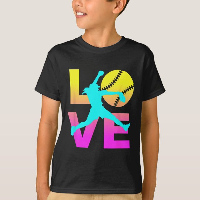 Camiseta Softball Shirts For Girls Love  (Frente)