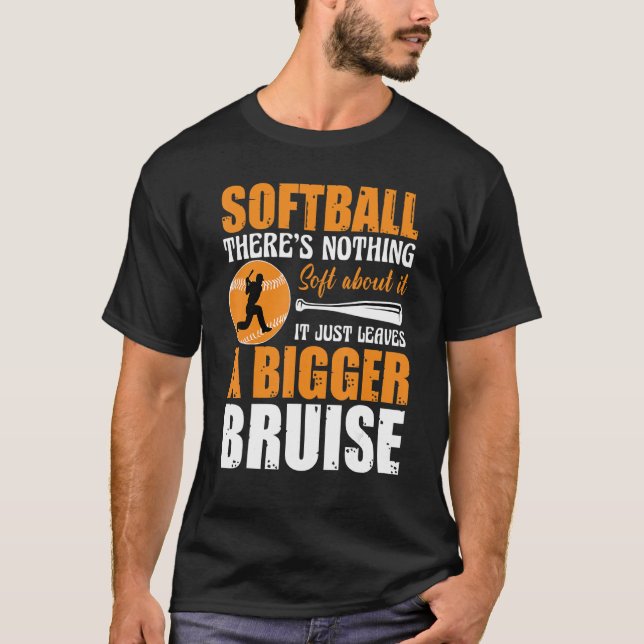 Camiseta Softball There's Nothing Soft about it Just Leaves (Frente)