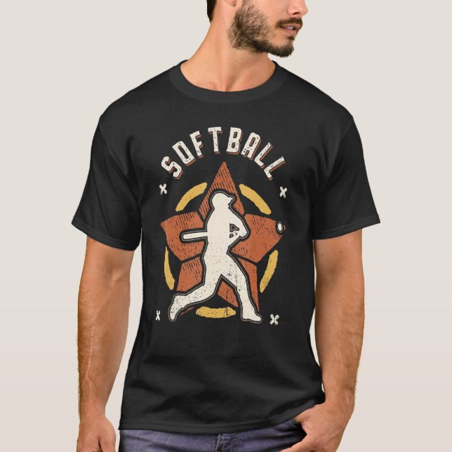 Camiseta Softball Vintage Retro Clássico Esporte (Frente)