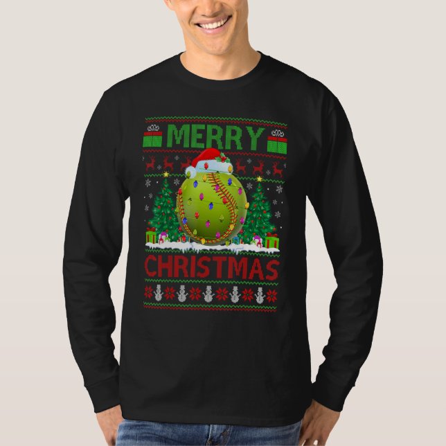 Camiseta Softball   Xmas Tree Ugly Santa Softball Christmas (Frente)