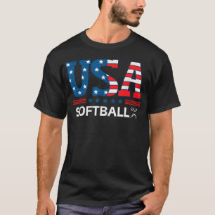 Camiseta Softbol Bandeira dos Estados Unidos Equipe de Soft