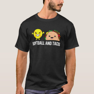 Camiseta Softbol E Tacos Receptor Arremessador Softbol