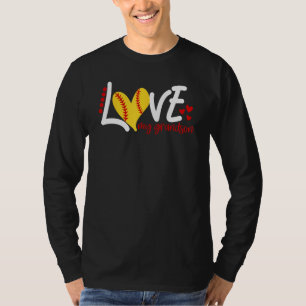 Camiseta Softbol Feminino Amo meu neto para Homens Criança