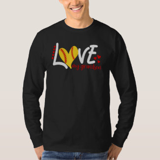 Camiseta Softbol Feminino Amo meu neto para Homens Criança
