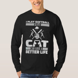 Camiseta Softbol Gato Batedor Arremessador Apanhador Softb