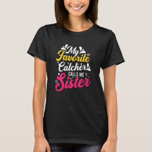 Camiseta Softbol Gráfico Mulheres Irmãs Softbol Receptor