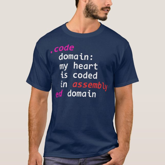 Camiseta Software de Codificação de Linguagem de Montagem F (Frente)