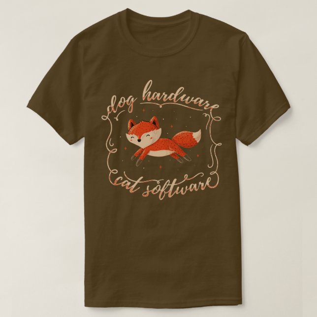Camiseta Software de Gato de Hardware de Cão (Frente do Design)