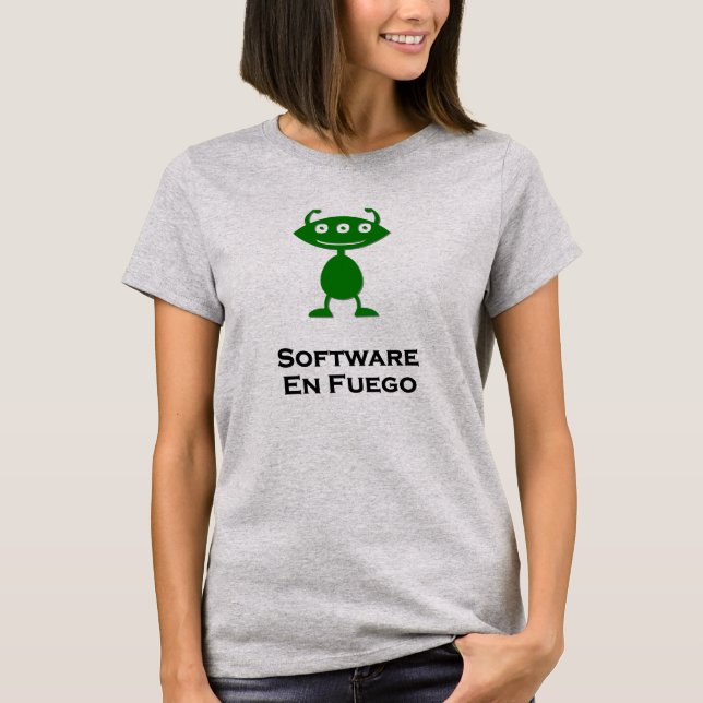 Camiseta Software De Olho Triplo En Fuego Verde (Frente)