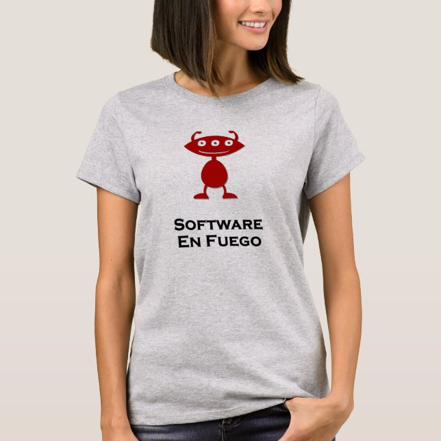 Camiseta Software de olho triplo En Fuego vermelho (Frente)