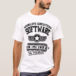 Camiseta Software Engineer do mundo a grande na ação