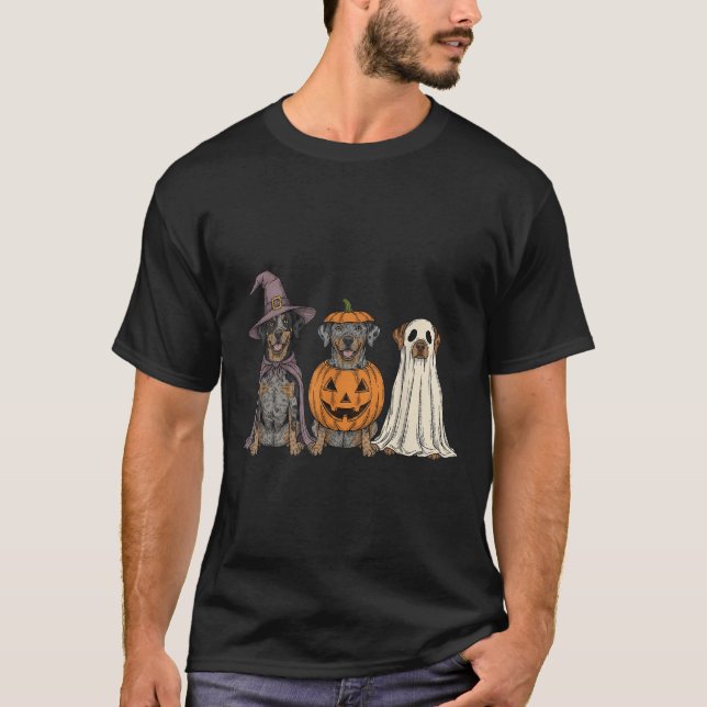 Camiseta Soky Ghost Catahoula Leopard Dog Pumpkin Halloween (Frente)