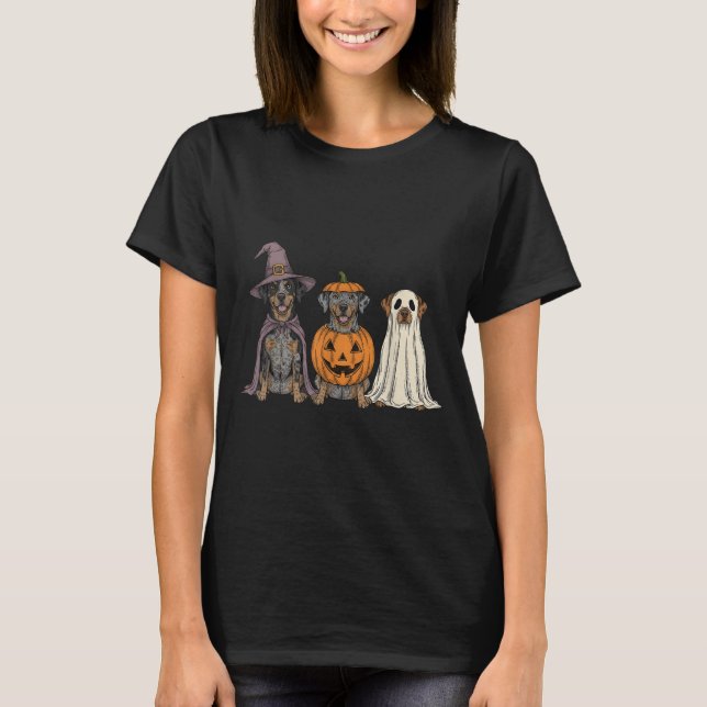 Camiseta Soky Ghost Catahoula Leopard Dog Pumpkin Halloween (Frente)