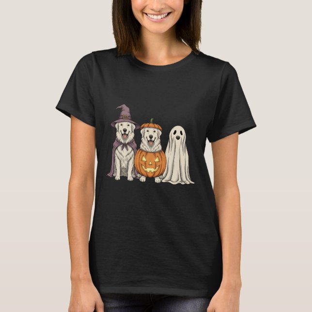 Camiseta Soky Ghost Great Pyrenees Pumpkin Halloween Dog Lo (Frente)
