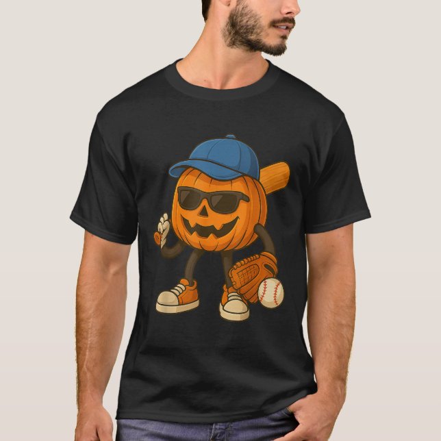 Camiseta Soky Jack O Lanterna O Beisebol Figurina-Me (Frente)