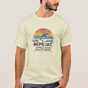 Camiseta Sol, Areia, Repetição – T-shirt de Vibrações de Pr