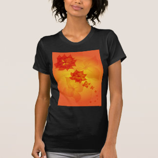 Camiseta sol da laranja do ornamento floral