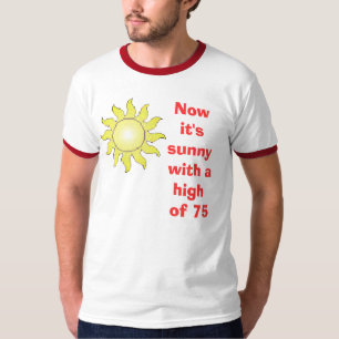 Camiseta sol-desenhos animados, agora está ensolarado com