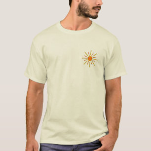 Camiseta Sol do verão. Amarelo e laranja